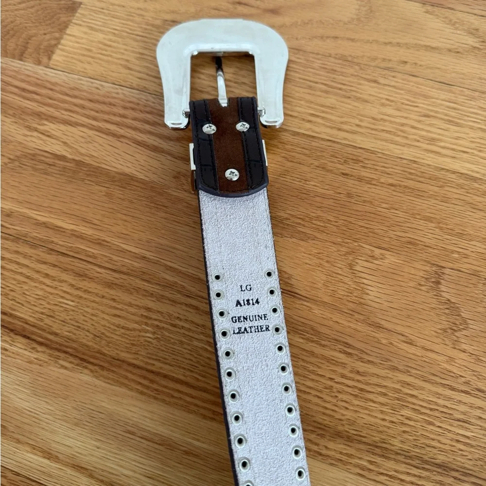 David’s western wear Angel Ranch Belt brown leather studded belt size L
